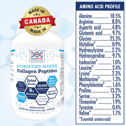 OrthoPure Hydrolyzed Marine Collagen Peptides 600g